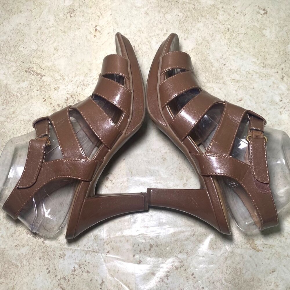 Naturalizer Brown Strappy Open-Toe Heeled‎ Sandals Size 8.5 CottageCore Casual - Picture 7 of 11